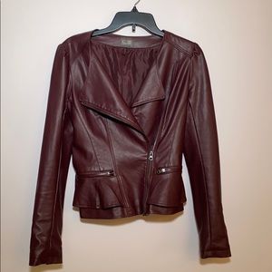 CUSP Burgundy Vegan Leather Jacket
